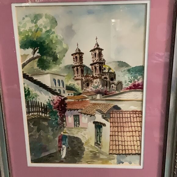 Max Vidal Matted Framed Mid Century Watercolor Fine Art Signed Spanish 13.75”x17 - Picture 2 of 6